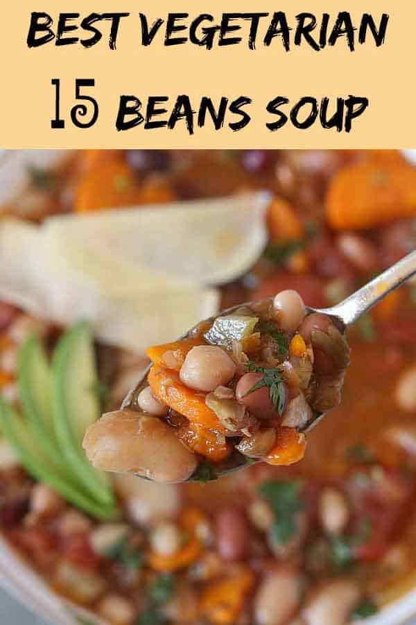 15 beans vegetarian soup in instant pot