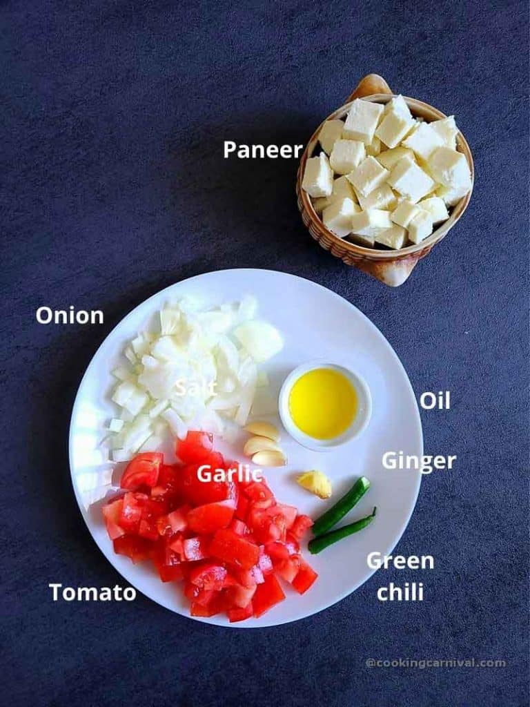 pre measured ingredients for Achari paneer