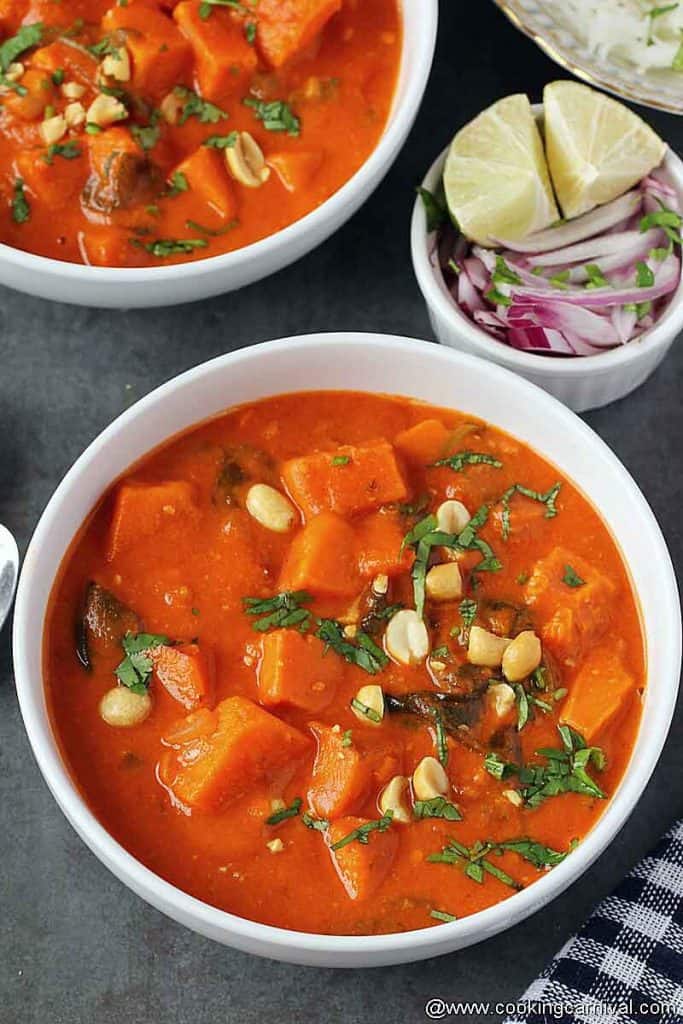 African peanut stew in a bowl