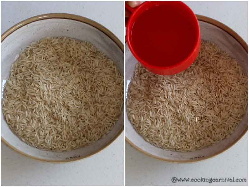 Picture of basmati rice soaking