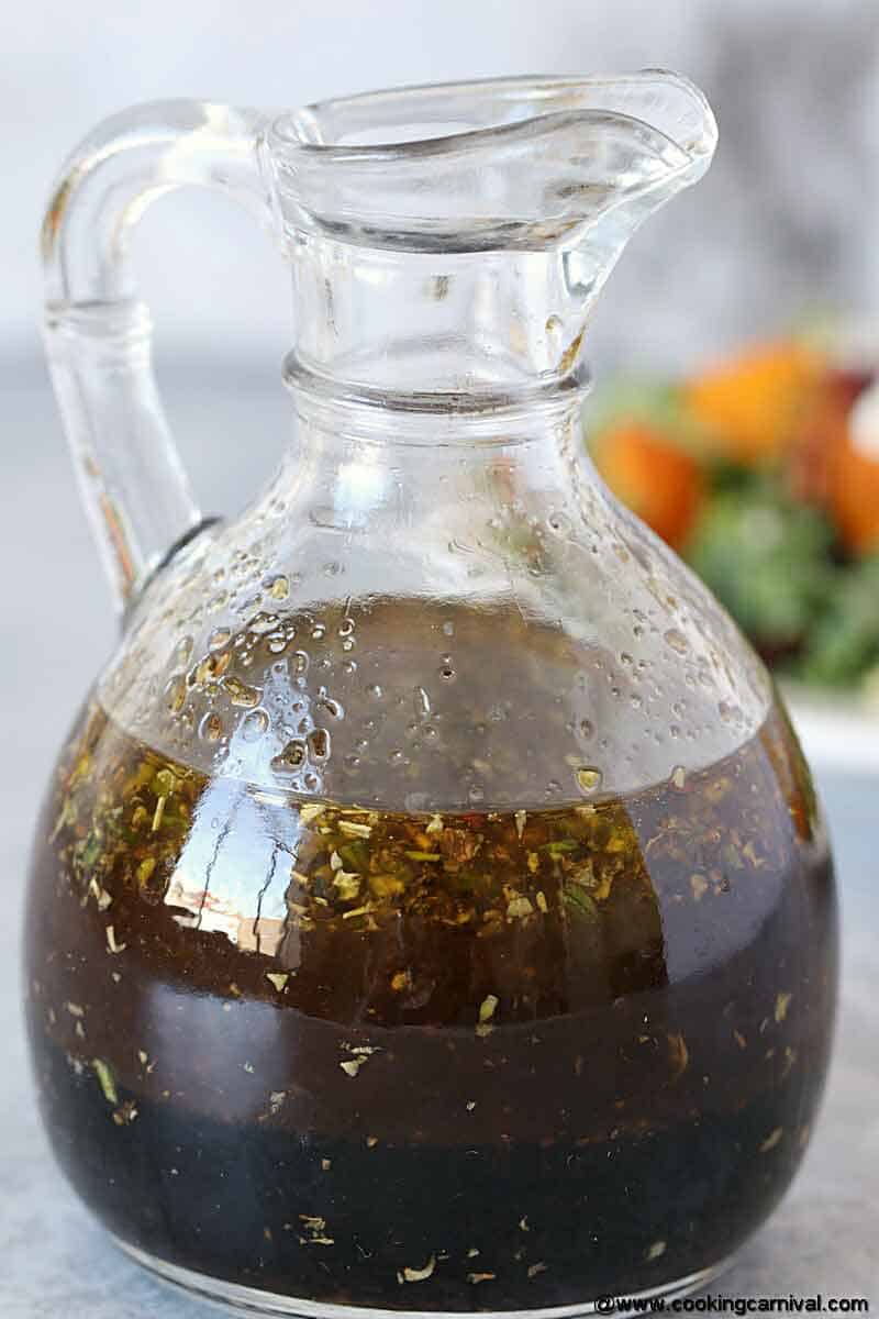 Balsamic Vinaigrette in a salad dressing bottle