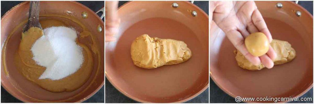 forming laddu from the dough