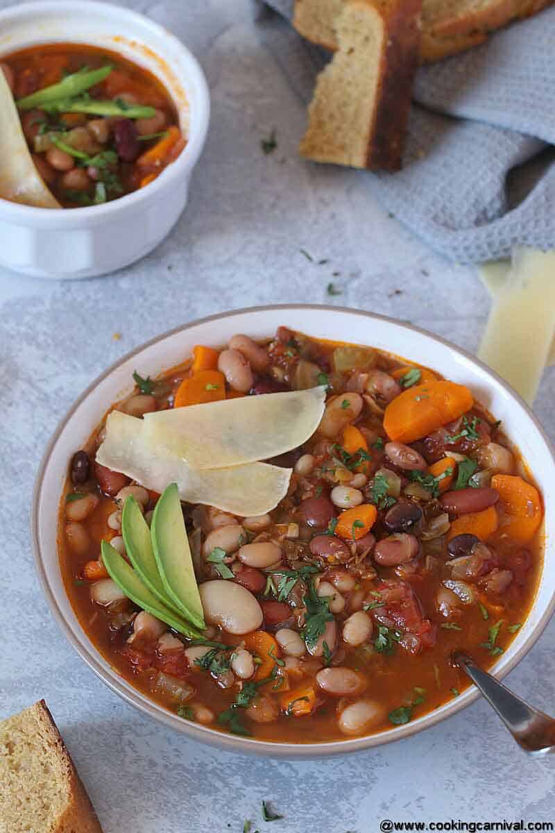 Instant pot vegetarian 15 beans soup