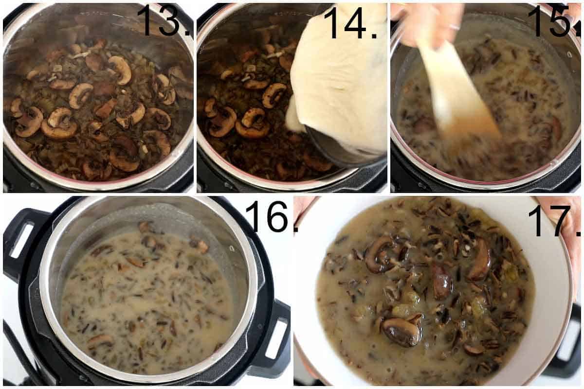 Adding roux in wild rice soup base