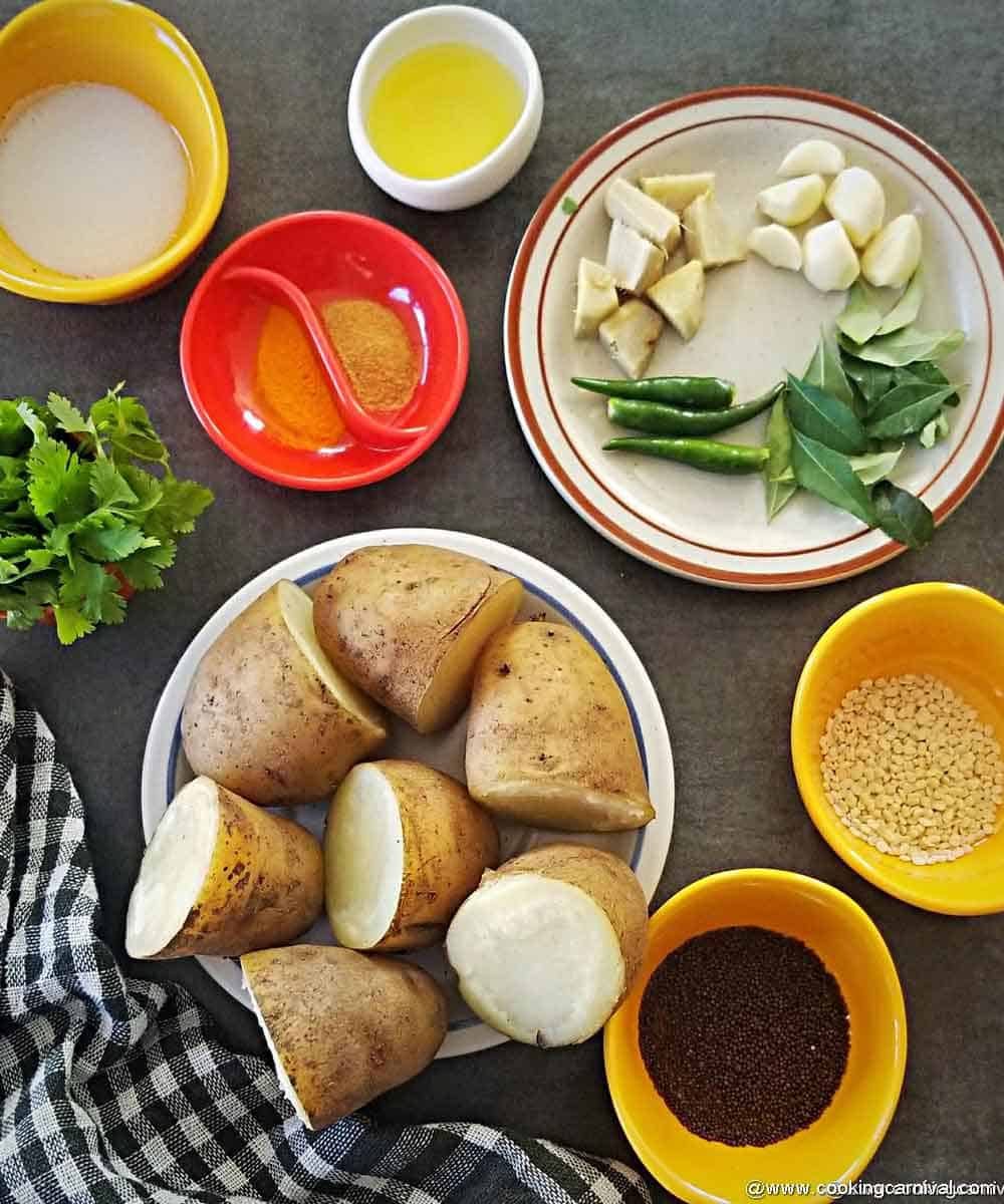 pre-measured ingredients for batata vada