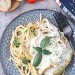 Alfredo broccoli pasta