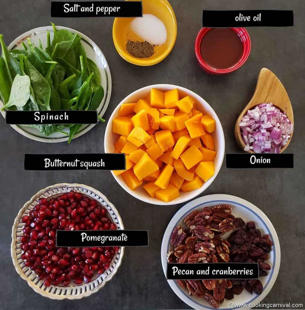 premeasured ingredients for fall salad