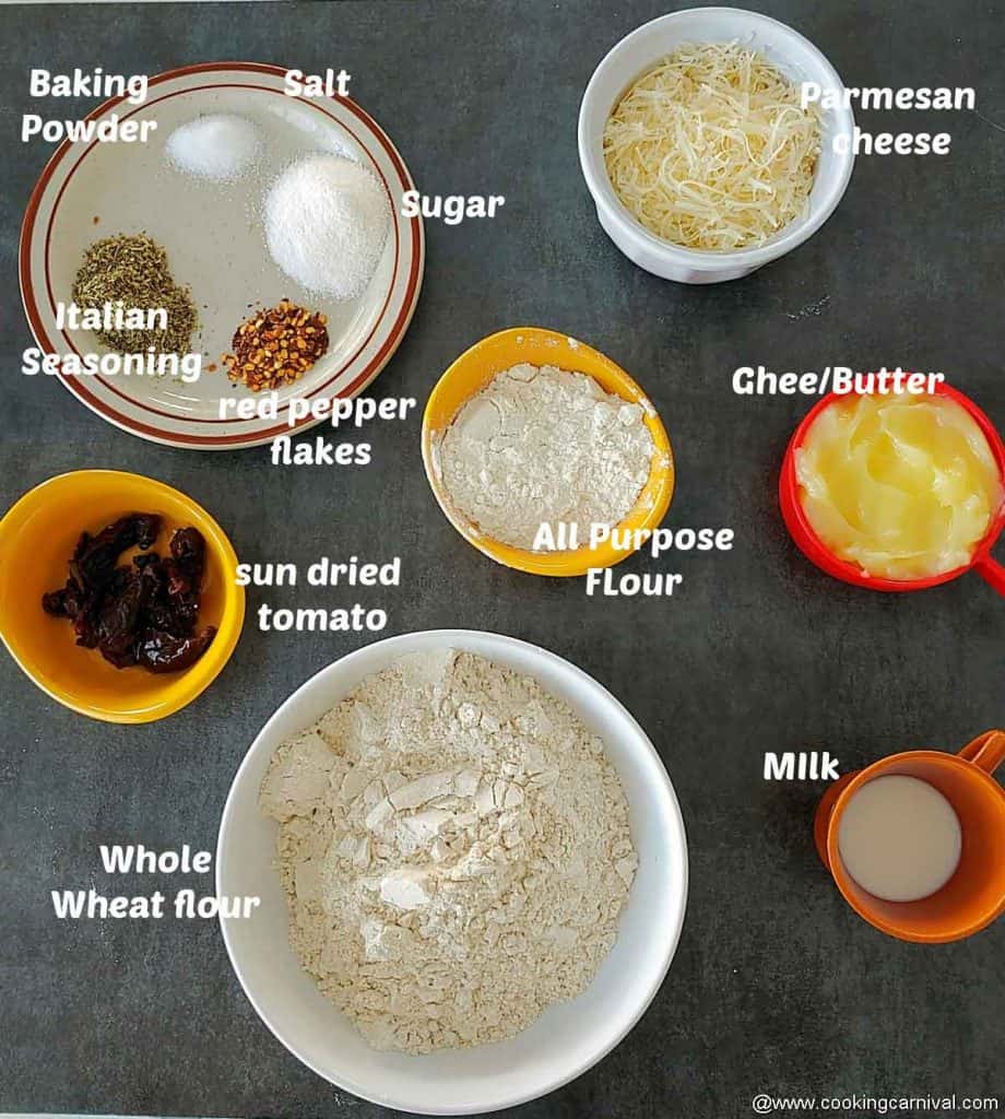 Pre-measured ingredients for savory cookies