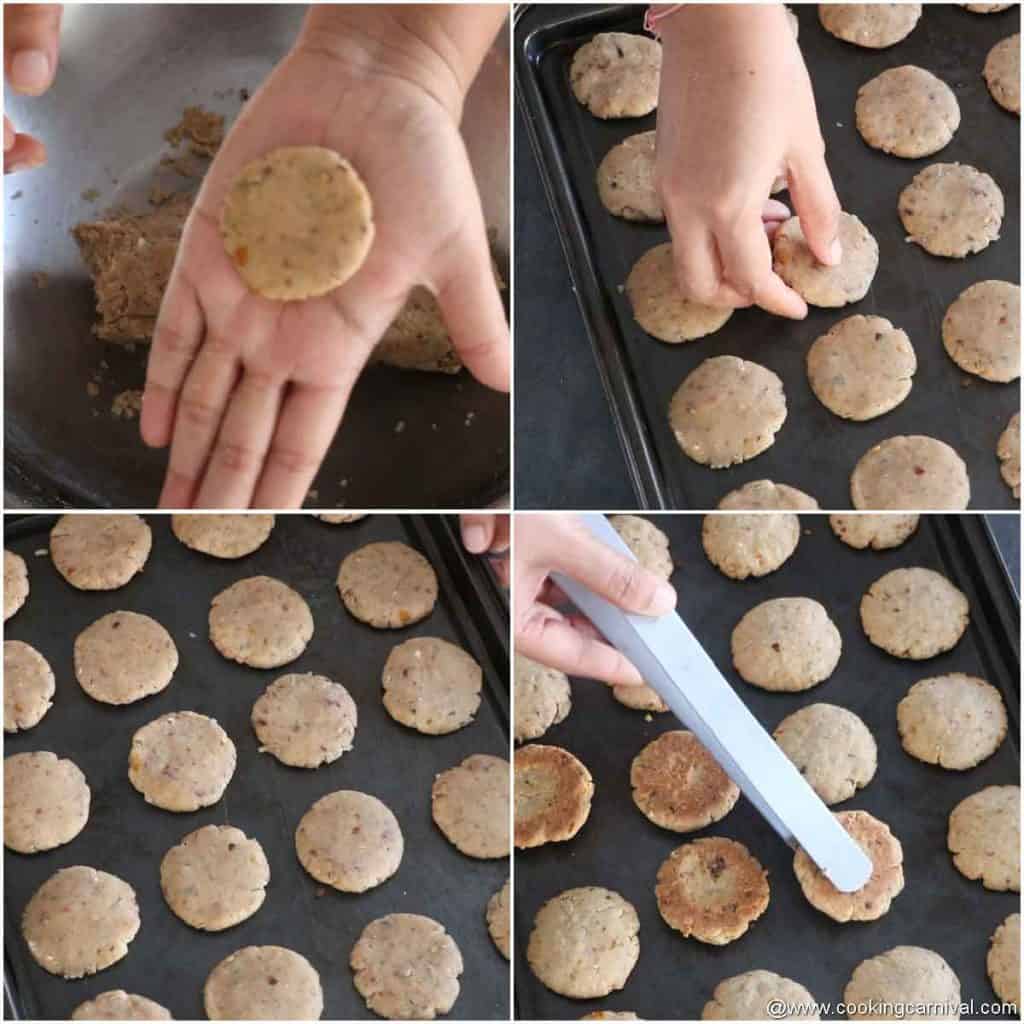 Baking savory cookies in oven