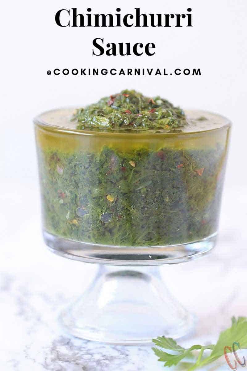 Chimichurri Sauce - Traditional sauce recipe from Uruguay and Argentina. This herb based sauce pairs perfectly with grilled steak or any BBQ.