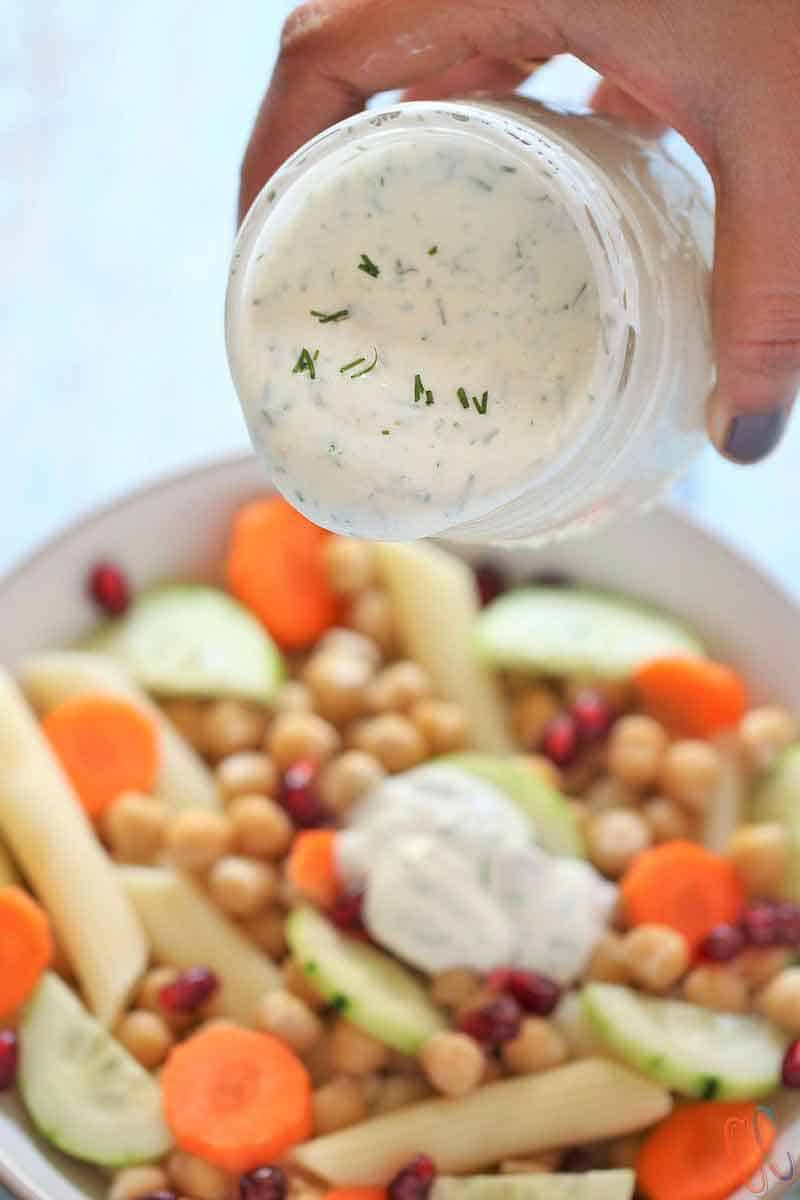 Creamy Dill Sauce | Dill Salad Dressing - Creamy, little bit tangy, light, refreshing and excellent Sauce with lots of fresh Dill. This dill creamy sauce makes a delicious sauce for dipping chips, veggies, pita or as a Salad dressing.