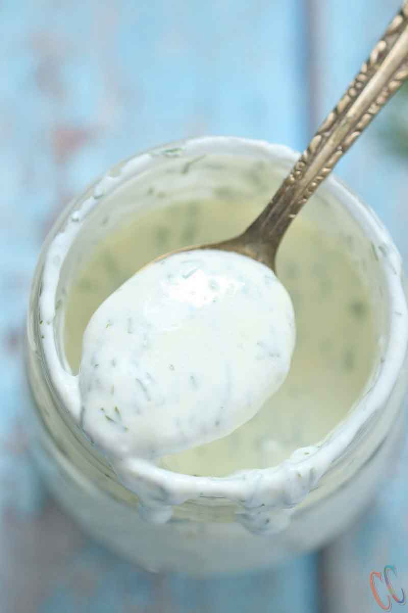 Creamy Dill Sauce | Dill Salad Dressing - Creamy, little bit tangy, light, refreshing and excellent Sauce with lots of fresh Dill. This dill creamy sauce makes a delicious sauce for dipping chips, veggies, pita or as a Salad dressing.