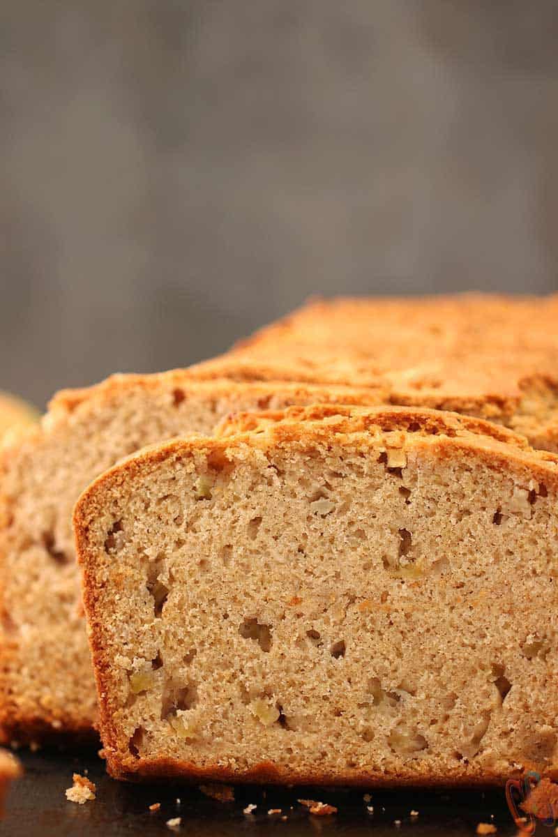 Eggless Apple Pear Cinnamon Bread