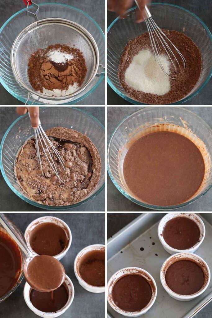 collage of Eggless chocolate lava cake