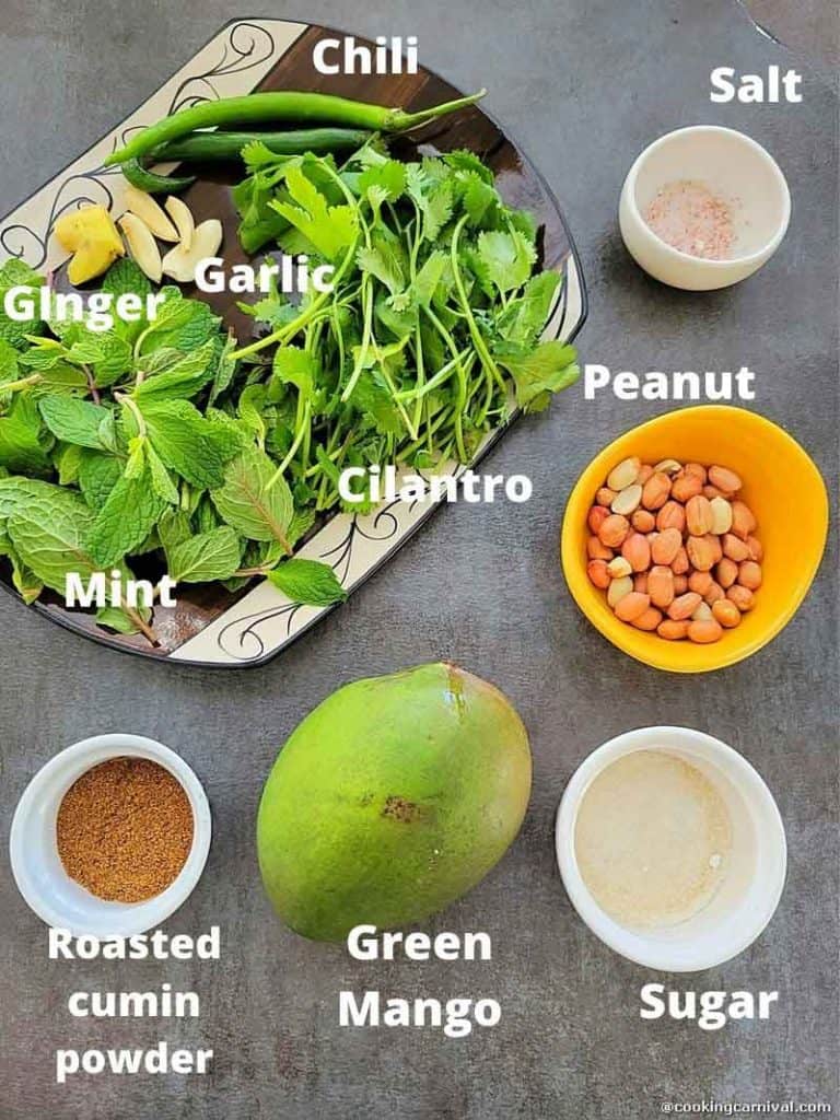 Ingredients for raw mango chutney