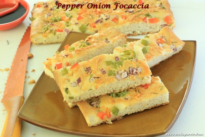 Pepper Onion Focaccia Bread