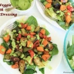 Roasted Veggie Salad with avocado dressing