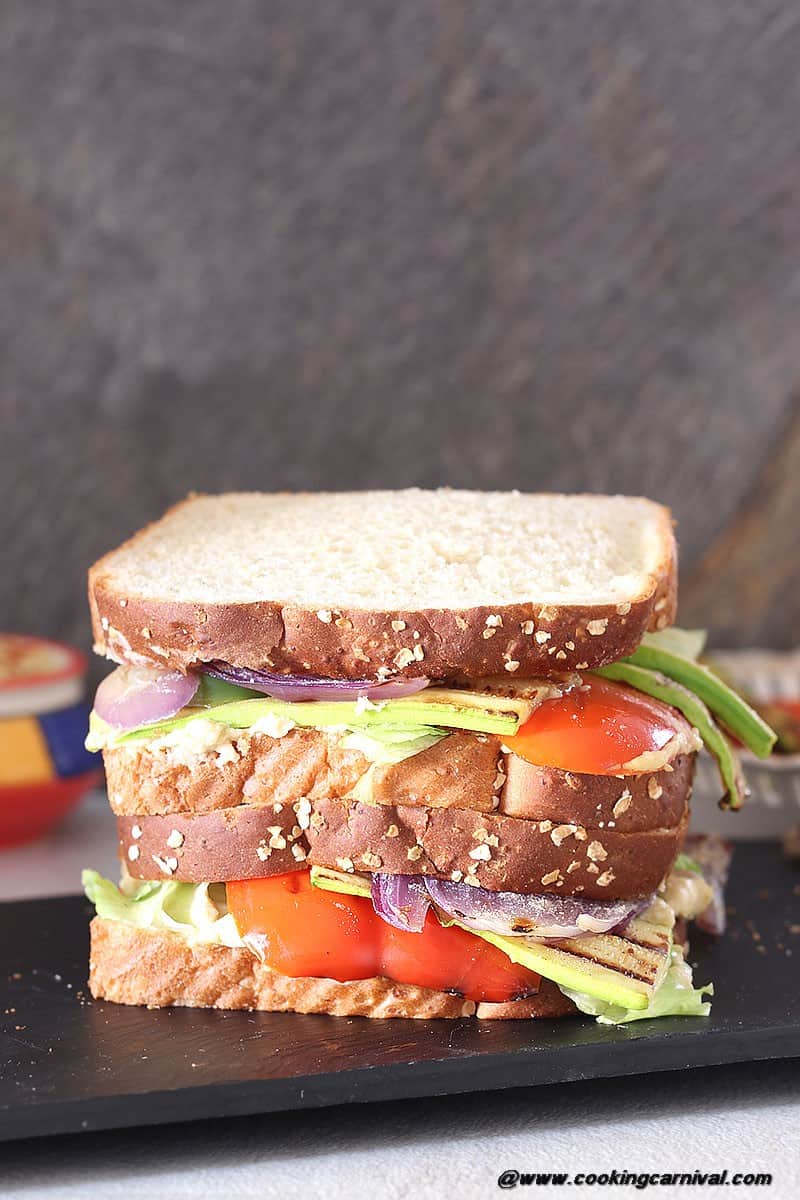 Grilled Veggie Hummus Sandwich