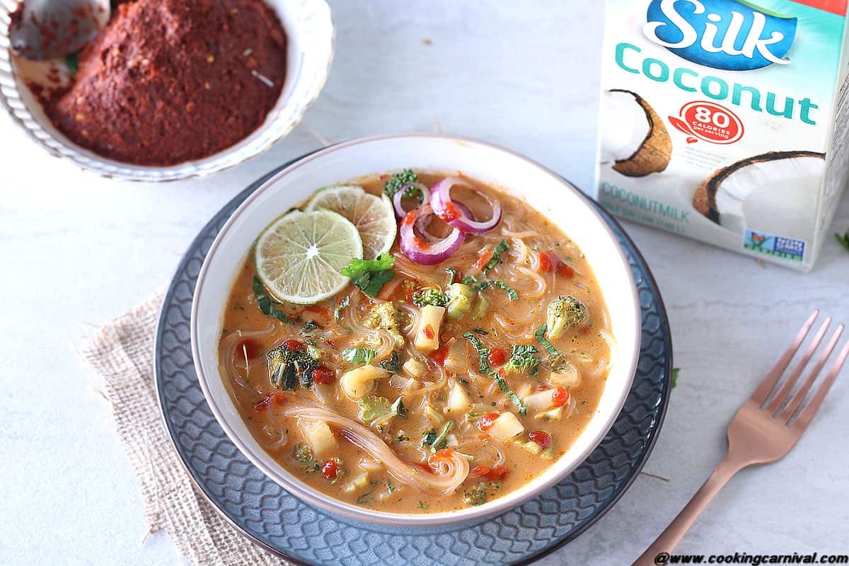 Vegetable Thai Curry Noodle Soup