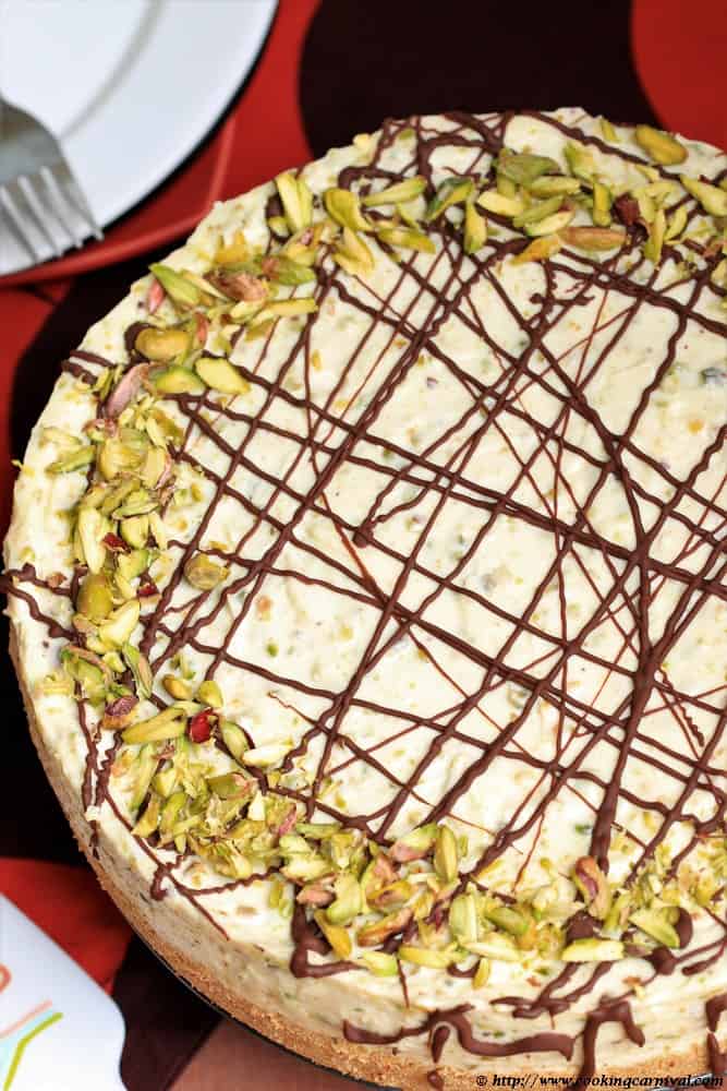 White Chocolate Pistachio Cheesecake