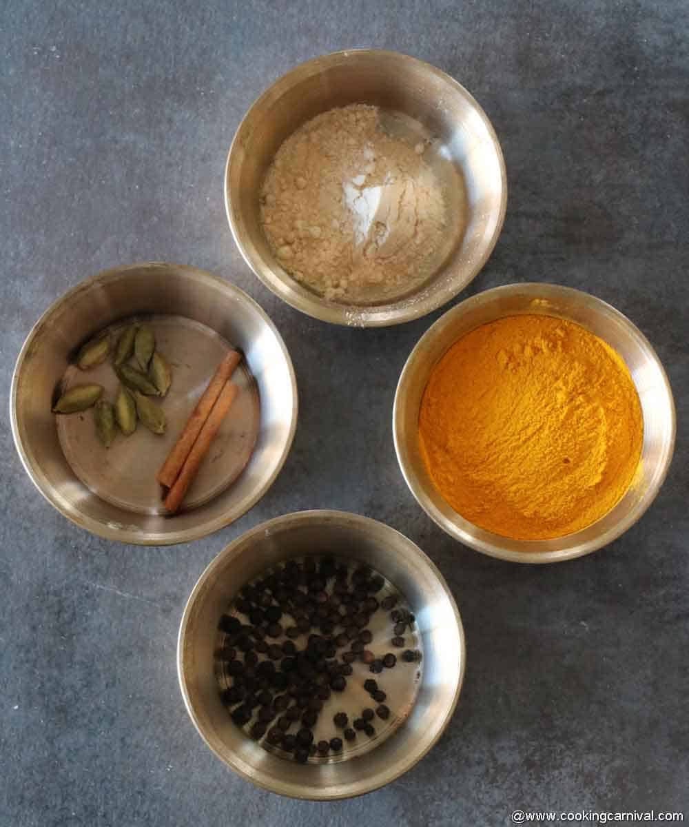 Pre-portioned ingredients for turmeric milk