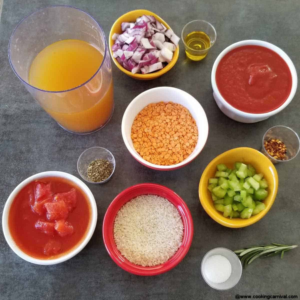 Ingredients for instant pot stuffed pepper soup