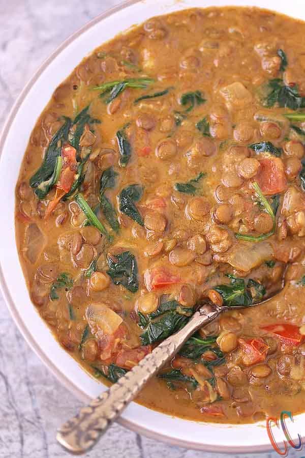 Soup in instant pot, Vegan lentil soup