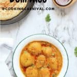 Instant Pot Dum Aloo - Best, Creamy, Scrumptious and Very Flavorful Indian Classic dish made of baby potatoes in a spicy onion-tomato-yogurt based gravy.