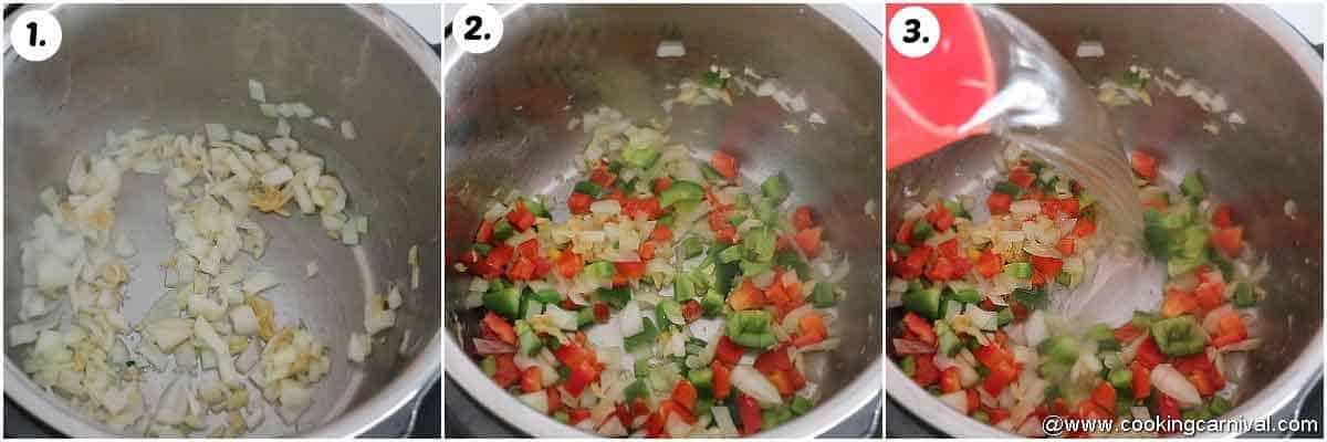 sauteing garlic, onion and bell peppers in oil in instant pot