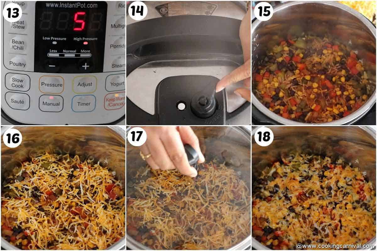 Adding cheese in Mexican rice