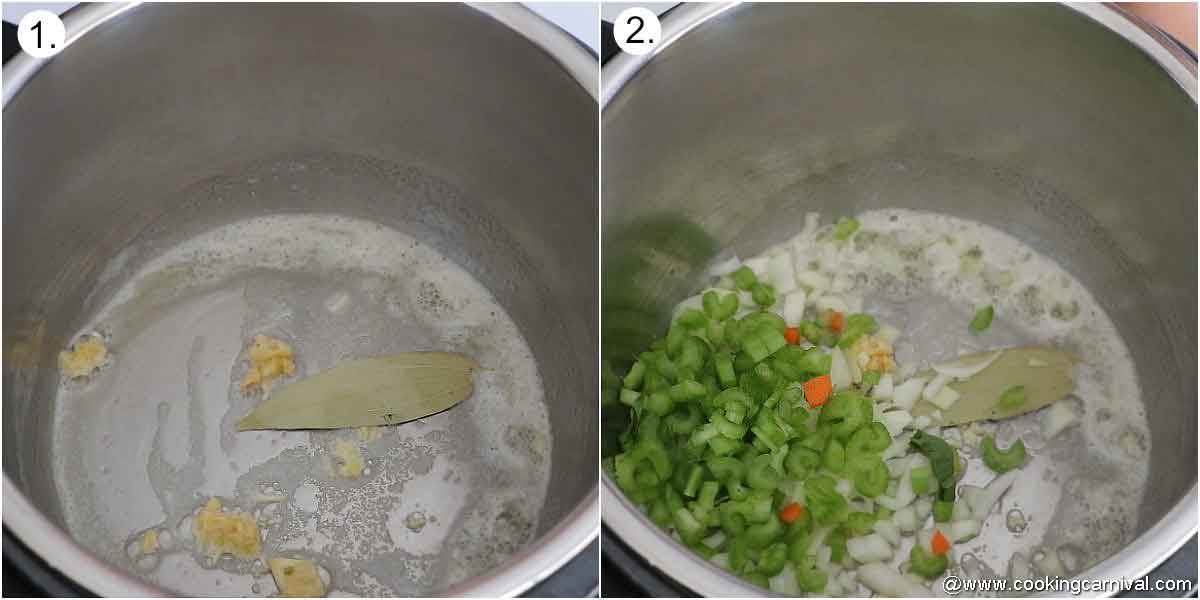 Sauteing garlic, celery and onion in butter in the instant pot