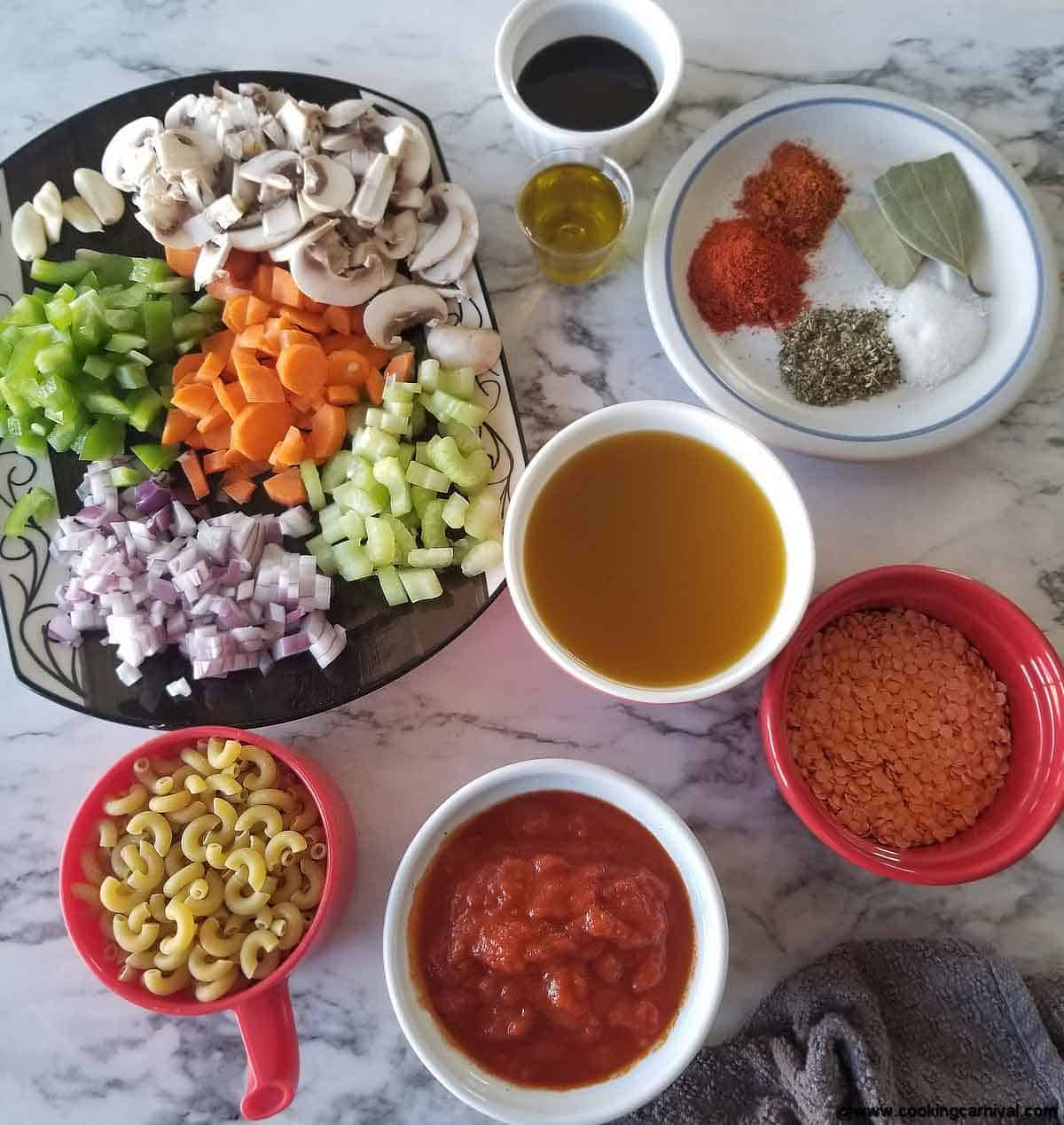 Instant pot Goulash ingredients