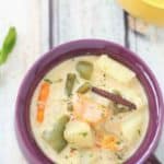 Instant Pot Kerala Vegetable Stew - A complete Comfort and Satisfying food that can be made in a fraction of the time. Veg Stew is Vegetarian / Vegan Instant Pot Recipe with lots of vegetables in a coconut milk based hearty sauce that will change your life.