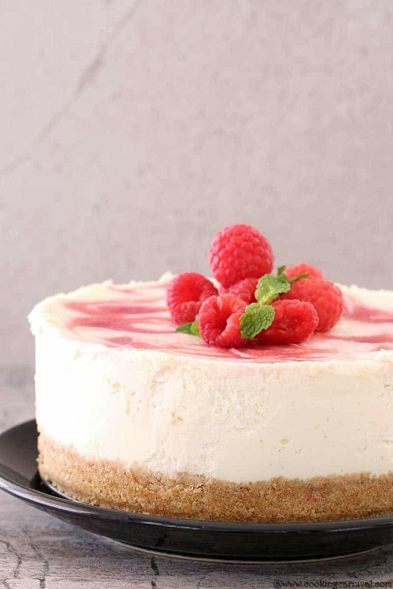 Best eggless cheesecake, Instant Pot Raspberry Swirl Eggless Cheesecake, eggless cheesecake in Instant Pot