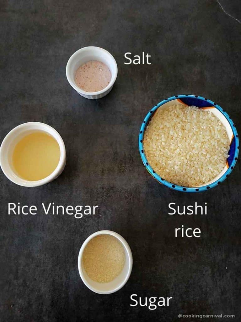 Pre-measured ingredients for Instant pot Sushi rice