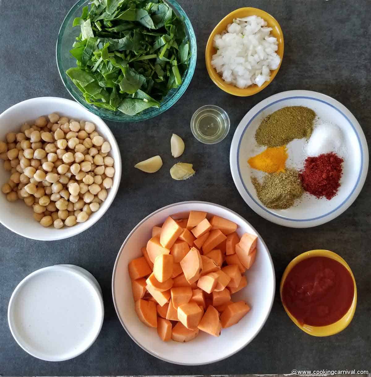 Instant Pot Sweet Potato Curry Ingredients