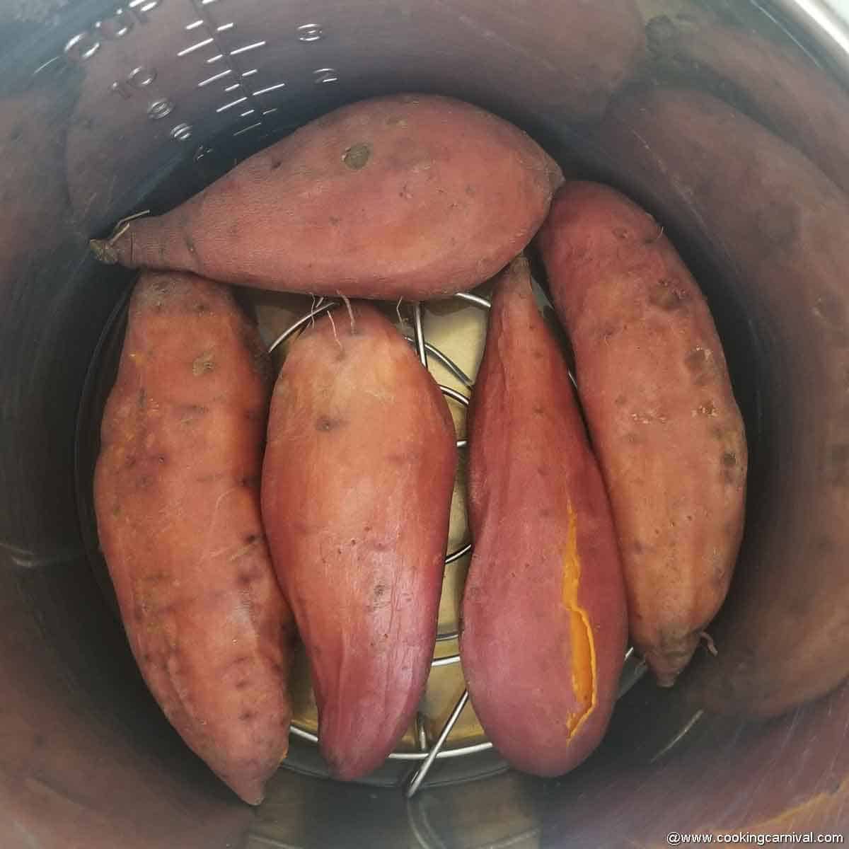 cooked sweet potatoes in instant pot