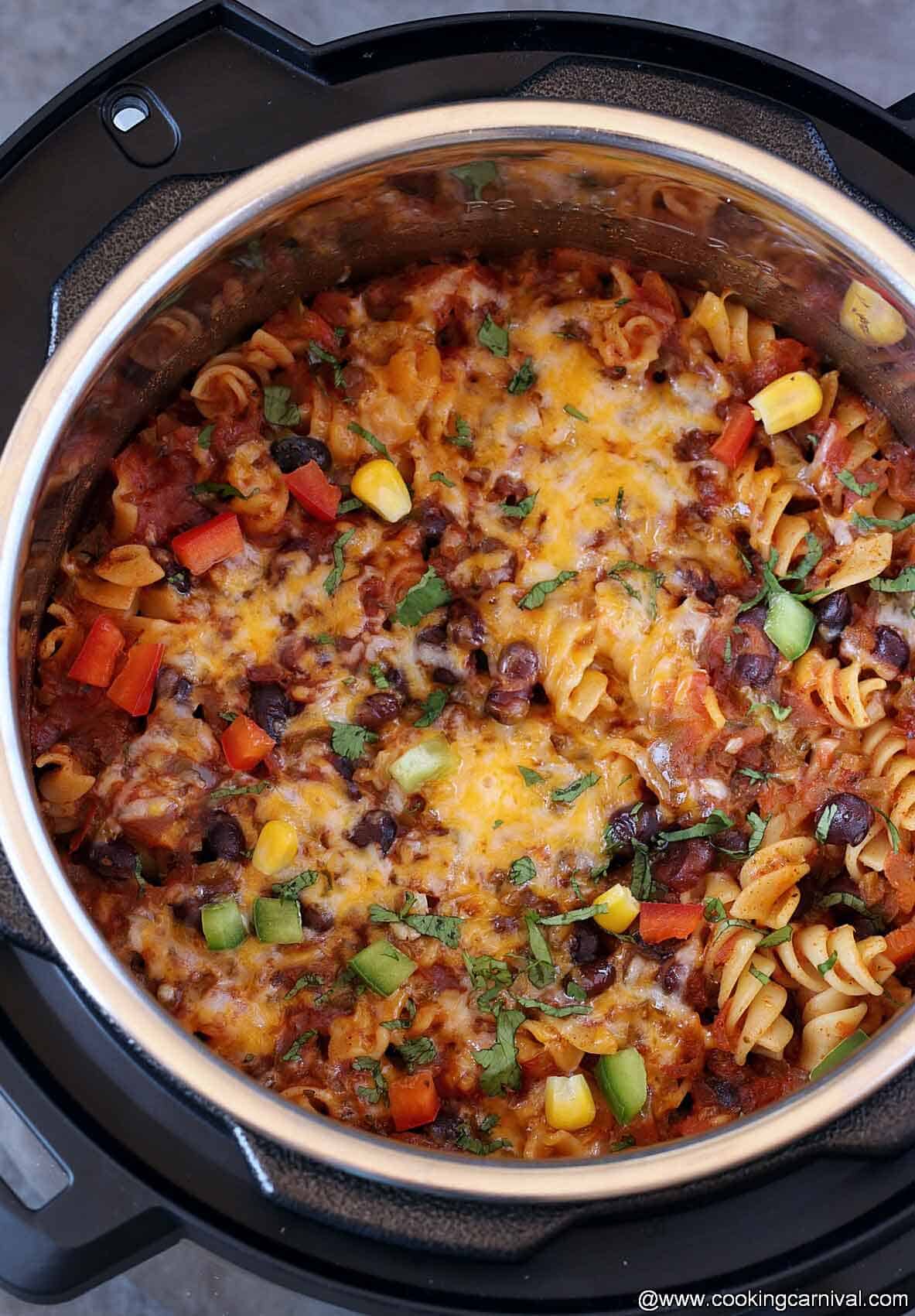 Taco pasta in instant pot