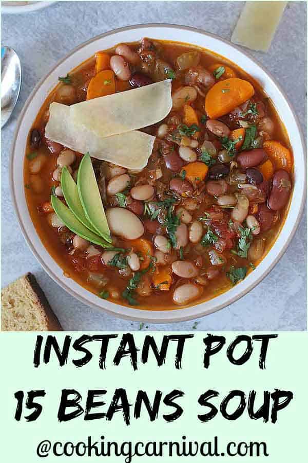 15 beans vegetarian soup in instant pot