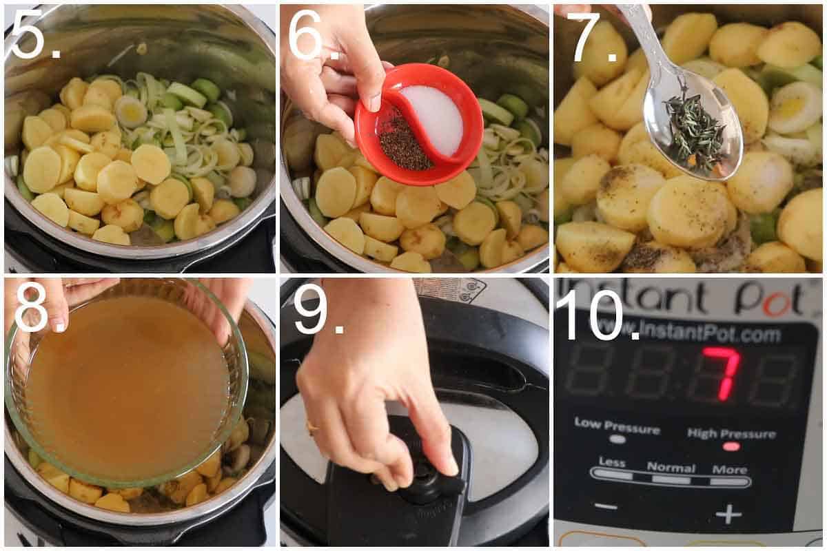 Step by step process of Leek Potato Soup