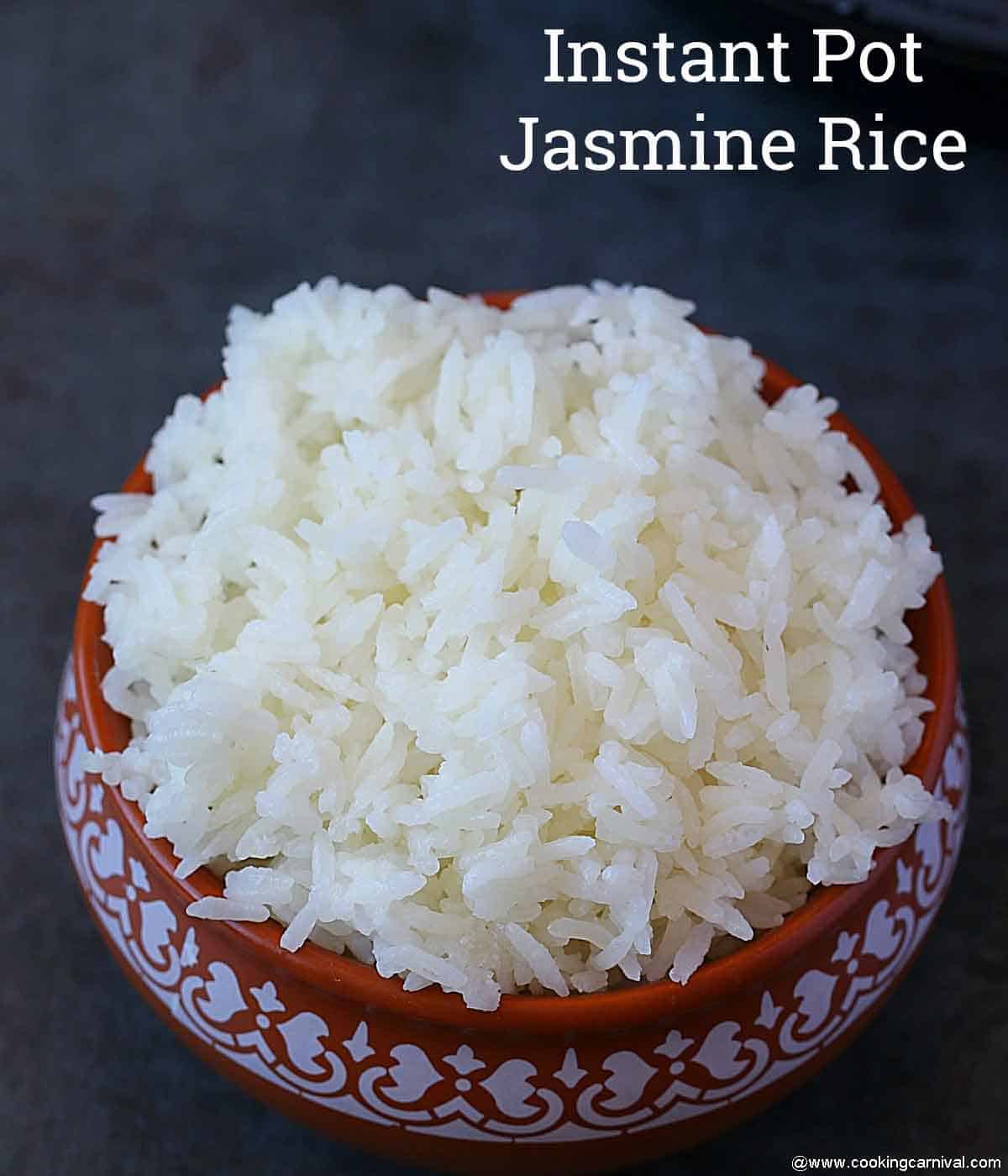 cooked Jasmine rice in a traditional bowl