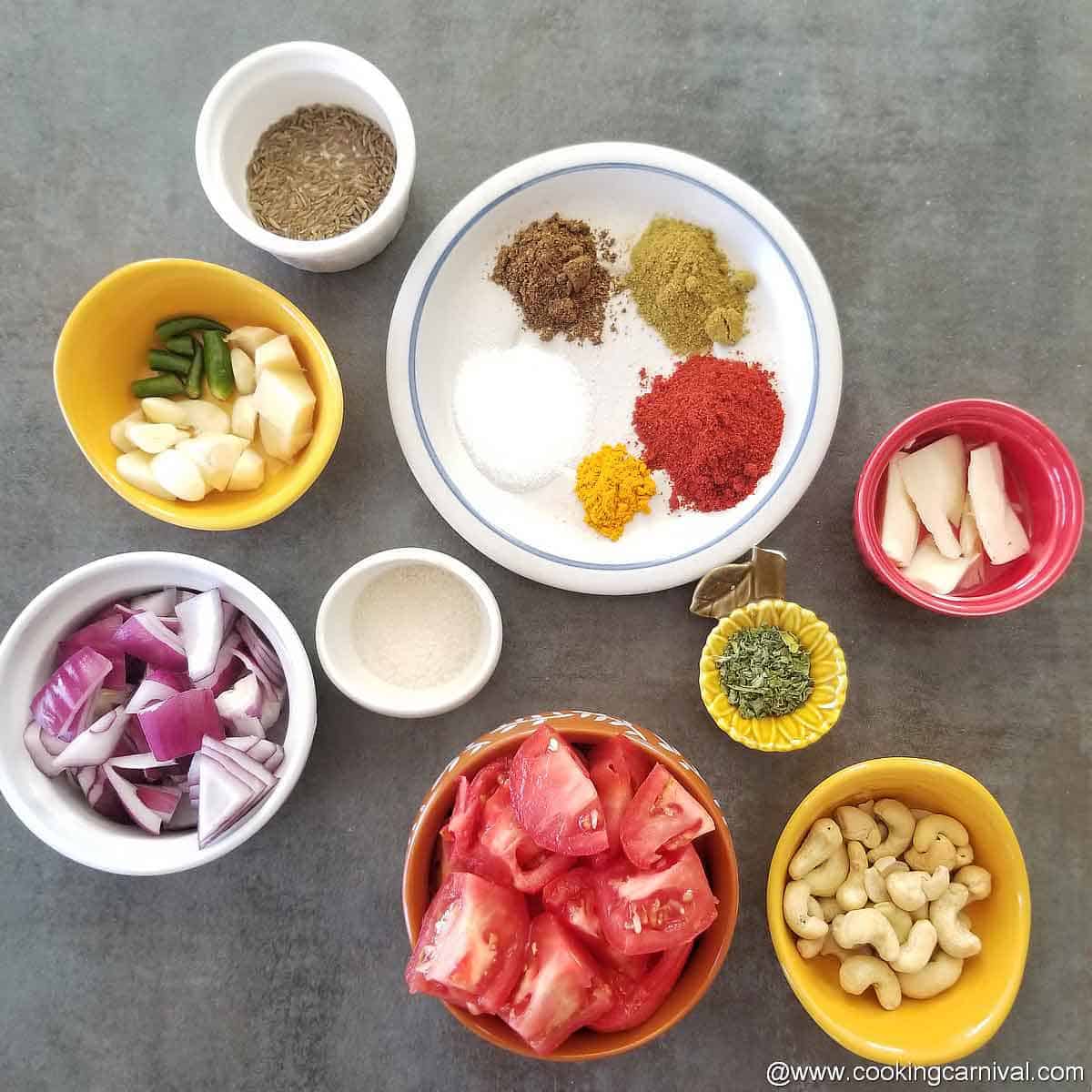 Pre portioned ingredients for gravy