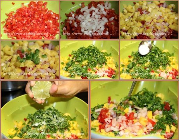 Mango Salsa step by step tutorial.