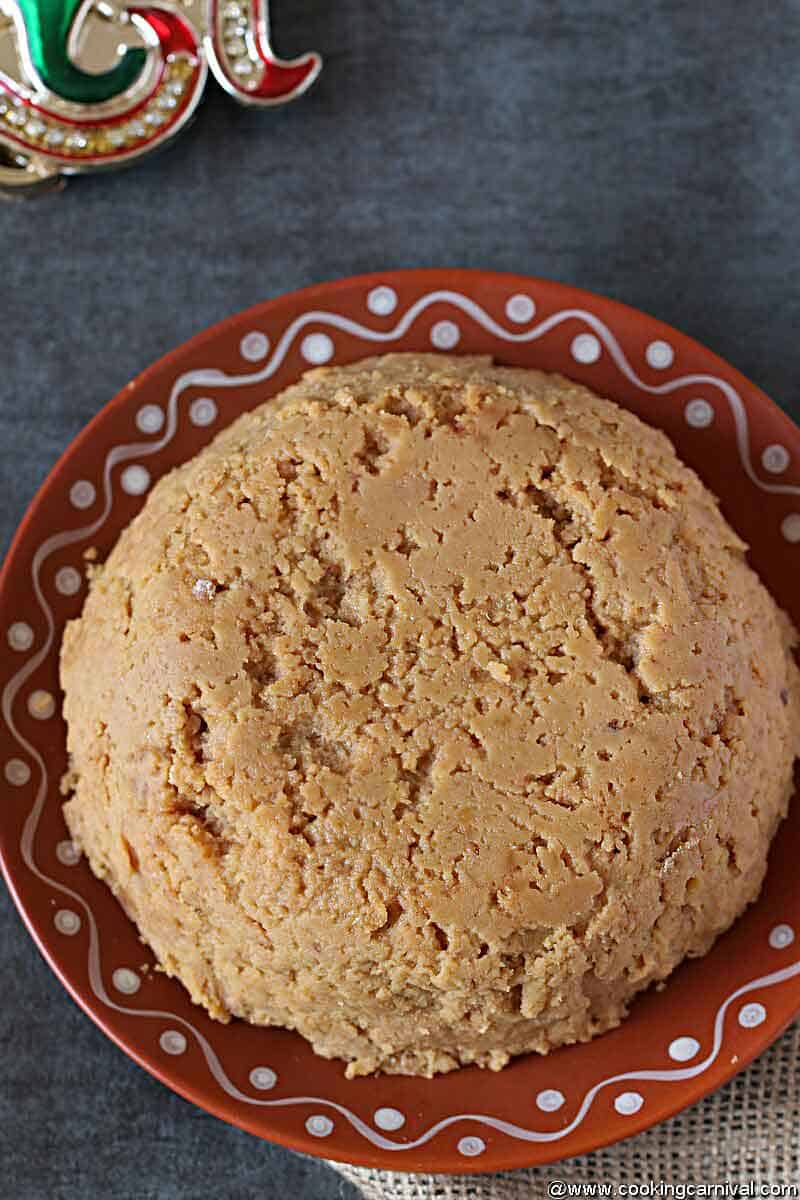 Khoa for Indian diwali sweets on a brown plate