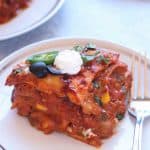 Whether you call this recipe, Instant Pot Mexican Casserole, Instant Pot Mexican Lasagna Or Instant Pot enchiladas, this is super delicious, filling and easy to make. This instant Pot Mexican Recipe will have your family, specially your kids, raving and coming back for more!