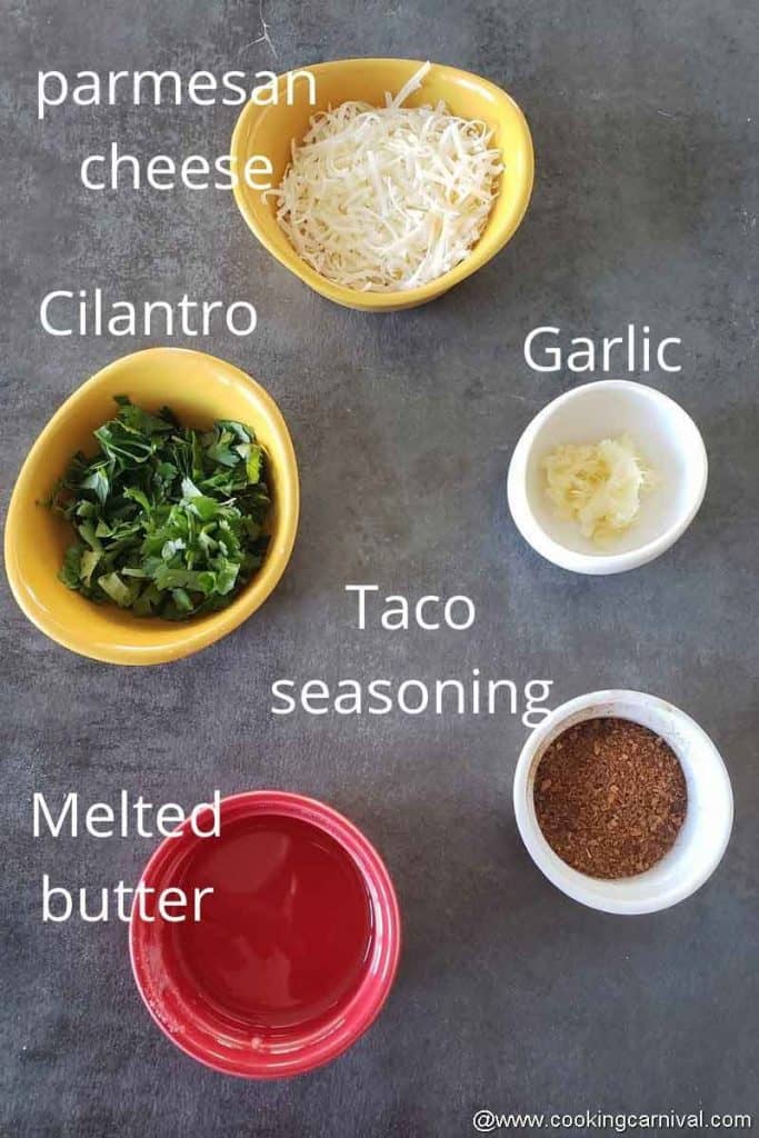 pre measured ingredients for butter topping