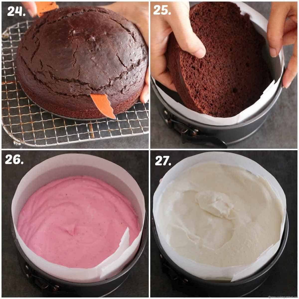 Layering the ice cream cake