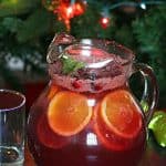 Non-alcoholic sangria in a pitcher