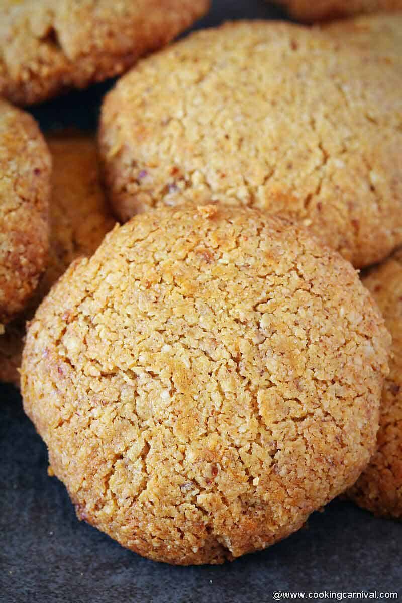 Close up shot of Oats aata cookies