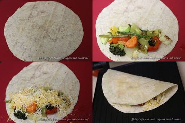 Oven Roated Veggie Quesedilla _6to10